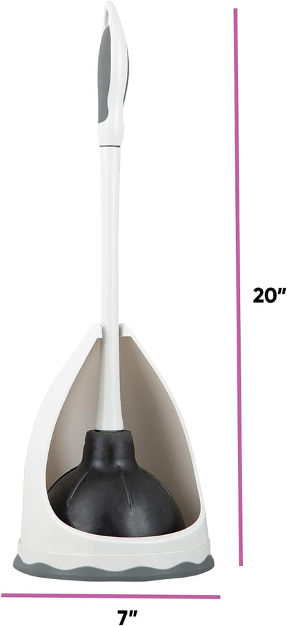 Superio Toilet Bowl Brush and Holder with Under Rim Cleaner for Bathroom, Toilet Brush and Caddy with Non Scratch Bristles and Under Rim Lip Brush
