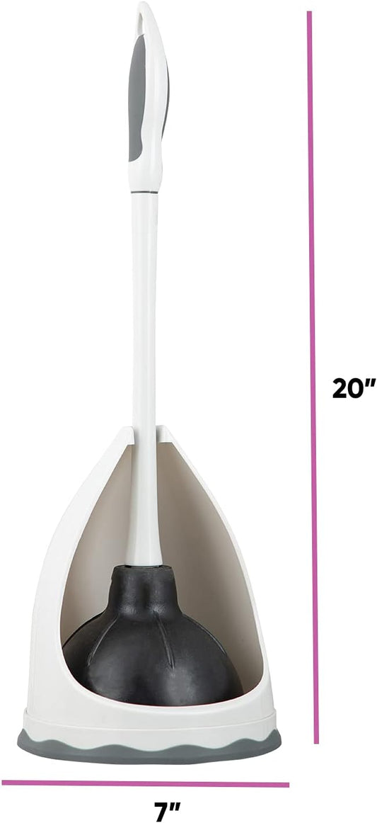 Superio Toilet Bowl Brush and Holder with Under Rim Cleaner for Bathroom, Toilet Brush and Caddy with Non Scratch Bristles and Under Rim Lip Brush