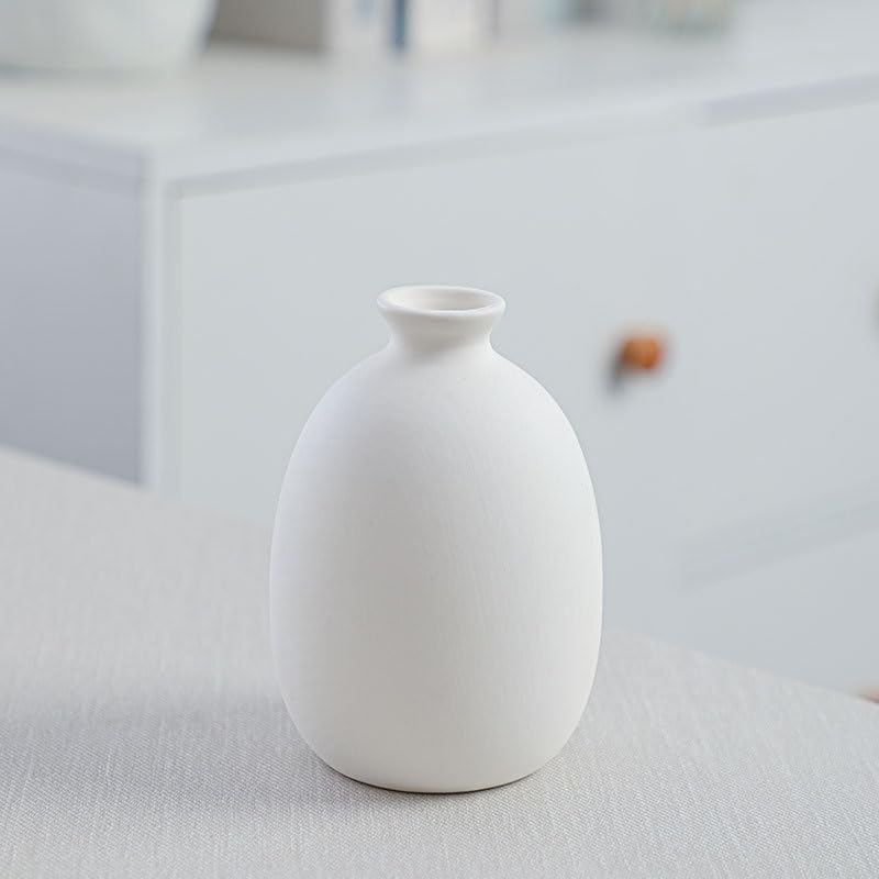 Daittin Small Ceramic Vase Set, Mini Flower Vases for Home Decor, Aesthetic Table Centerpieces for Living Room Bedroom Bathroom Shelf (Style-5)