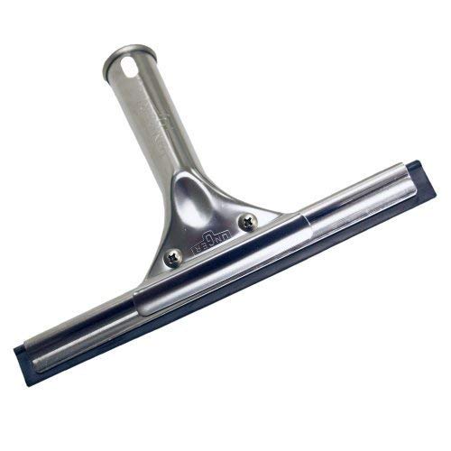 Unger Professional Stainless Steel Heavy-Duty Squeegee, 12", Silver