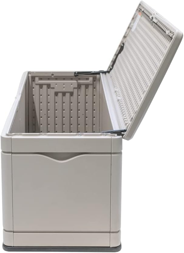 LIFETIME 60012 Extra Large Deck Box, 130 Gallon, Desert Sand/Brown