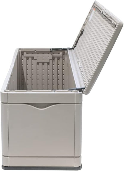 LIFETIME 60012 Extra Large Deck Box, 130 Gallon, Desert Sand/Brown