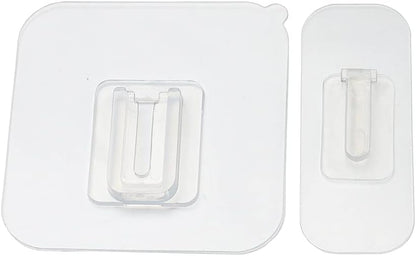 6 Pairs New Double Sided Adhesive Wall Hooks Utility Hooks,13.2lb(Max) Self Adhesive Hooks,Wall Hooks for Hanging Heavy Duty, Waterproof and Oil-Proof, More Space (Available for Curved surface)