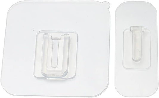 6 Pairs New Double Sided Adhesive Wall Hooks Utility Hooks,13.2lb(Max) Self Adhesive Hooks,Wall Hooks for Hanging Heavy Duty, Waterproof and Oil-Proof, More Space (Available for Curved surface)