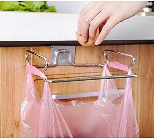 Metal Hanging Garbage Bags Rack Kitchen Wash Cloth Towel Storage Holders Wall Hanging Cupboard Cabinet Stand Organizer Shelf