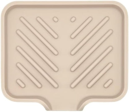 Silicone Soap Dish Tray and Sponge Holder with Drain Chute and Feet | 3-Way Sloped Design | Bathroom and Kitchen Sink Organizer Caddy (Black, 10"x4", 7.8 Ounces)