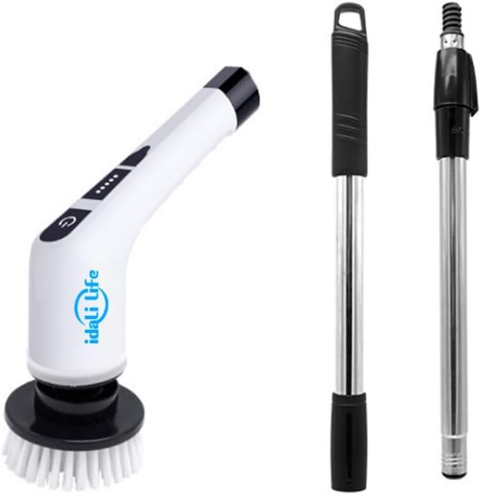 Electric Spin Scrubber with Interchangeable Brush Heads, 8 Pieces