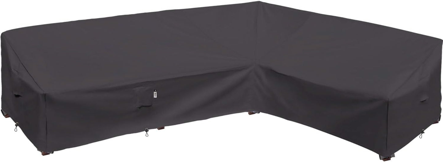 Patio Deck Box Cover, 63x30 Inch Fire Pit Covers with Straps and Handles, Waterproof Heavy Duty Outdoor Furniture Winter Cover for Keter, Suncast, Lifetime Container