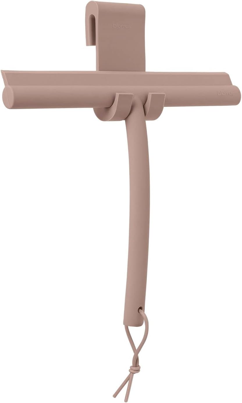 blomus VIPO Shower Squeegee with Holder, 24 cm Wide, Silicone Squeegee for Shower, Bathroom, Window Squeegee, Windscreen Squeegee (Tan)