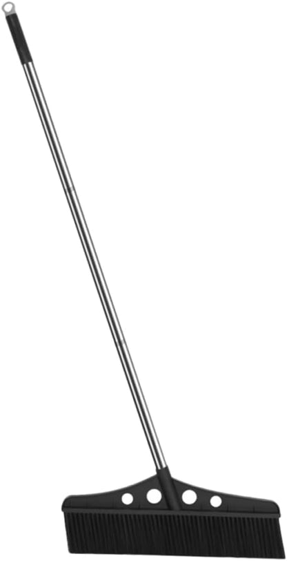 Heavy Duty Outdoor Broom Detachable Garden Sweeper with Long Handle Stainless Steel and Brush for Versatile Cleaning Patios Decks and Rough Surfaces