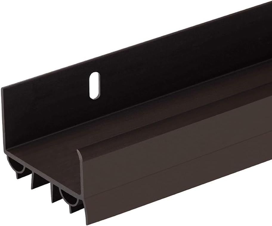PVC Slide-On Door Bottom | Adjustable Plastic Weatherstrip Door Bottom with Drip Cap | 3 Feet (36-Inch) | for 1 3/4” Doors | Black | Fits Gaps 3/8” to 7/8” | Made in The USA