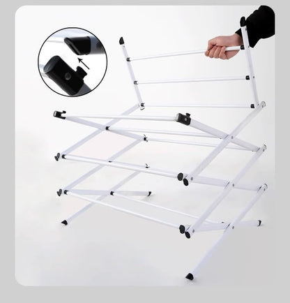 Maomo Standard Metal Drying Rack - Easy to Install Without Tools, Space-Saving telescoping Design, 16.93-29.92 inches Wide, White.