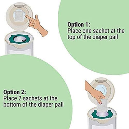 Green Piece® 24 Pack Overstuffed All-Natural Diaper Pail Deodorizer | Activated Charcoal Air Purifier Compatible with Diaper Pails, Shoe Closets, Trash Cans, Pets - Made in The USA by Green Piece