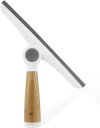 Full Circle Clean Ocean Squeegee - Shower, Glass, Window, Tile, Windshield - Streak-Free Finish with Rotating Hook for Easy Storage