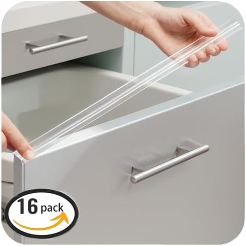 Cabinet Protectors for Kitchen Cabinets, Cabinet Door Protector Trash Drawer Protector Edge Guard, Plastic Slip on Protectors for Cabinets– 3/4" Thick, 18" Length