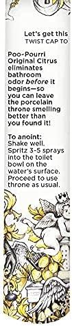 Poo-Pourri Before-You-Go Toilet Spray Refill, Original Citrus, 16 Fl Oz, Up to 800 Uses, Bathroom Odor Deodorizer with Essential Oils for Home or Work, Lemon, Bergamot and Lemongrass Scent