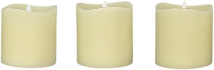 Stonebriar 6 Count White Real Wax 3x3 Flameless LED Pillar Candles with Remote and Timer