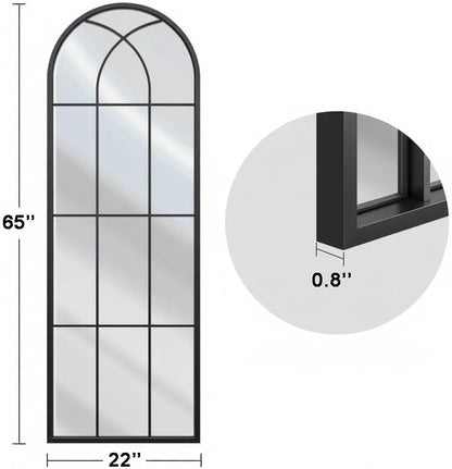 OGCAU Floor Full Length Mirror, 56"x20" Arched Full Body Mirror, Hanging or Leaning, Standing, Wall Mounted with Aluminum Frame for Bedroom Living Room, White