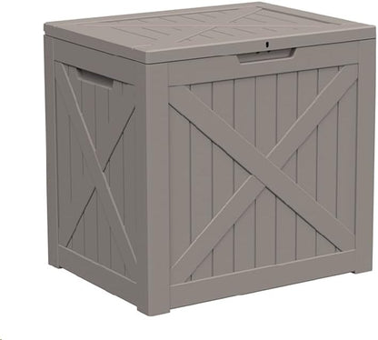 125Gal Outdoor Storage Box, Lockable Deck Box with Hydraulic Lid | Waterproof UV-resistant, Durable outdoor bin for patio cushions, pool accessories & garden tools. Keeps contents secure & dry