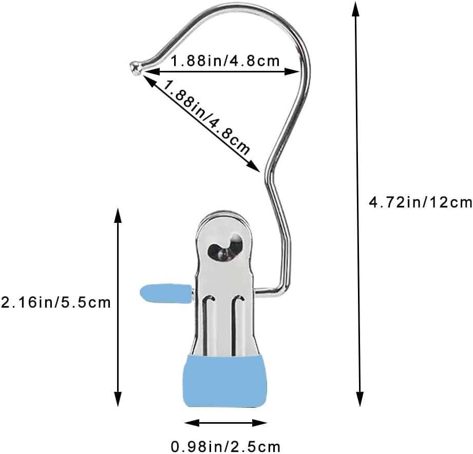Hangers Clips,Stainless Multi Function Clip Hooks,Laundry Hanging Hooks Clips,Closet Hangers,Boot Clips， Hats Clips,Socks Clips,Pants Clips, Bras Clips(50, Pure White)