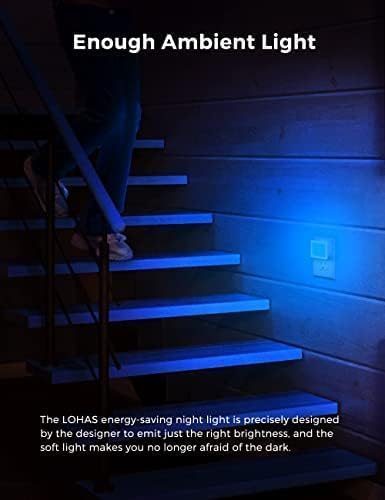 L LOHAS LED Night Light,Night Lights Plug into Wall, [6-Pack] Plug in Night Light, Dusk-to-Dawn Sensor, 3000K Soft White 0.3W Bright Nightlight Auto-On/Off for Adults Kids Bedroom Bathroom Hallway