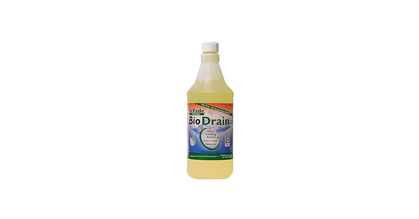 Invade Bio Drain Gel Treatment 1Qt Eliminate Odors Prevent Sugar Snake Fruit Fly Not for Sale to: California