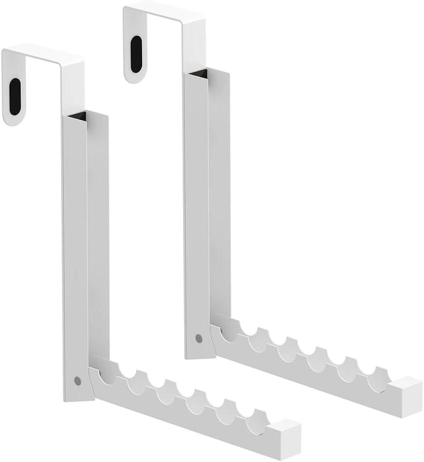 Folding Clothes Drying Rack for Indoor Laundry Room,2 Pack Over The Door Hanger with 6 Groves,Foldable Portable Clothing Hanger Hook Collapsible