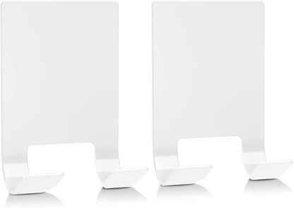 VIS'V Adhesive Razor Holder, Wall Mount Shower Razor Hooks for His and Hers, Metal, Waterproof, White, 2 Pcs