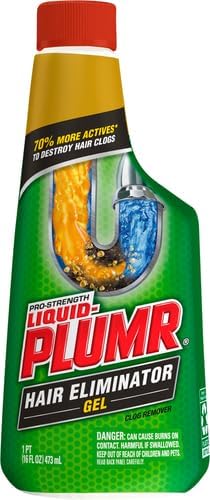Liquid-Plumr Pro-Strength Hair Eliminator Gel Clog Remover, Hair Clog Remover and Drain Opener, Safe for All Septic Systems and Pipes, 16 fl. oz. Bottle