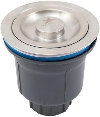 STARSTAR 3-1/2in Stainless Steel Sink Drain Kit with Removable Deep Basket and Sealing Lid