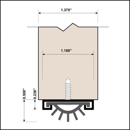 Door Seal Strip Bottom - Door Sweeps for Bottom of Door Exterior - Neoprene Bottom Door Seal, Draft Stopper - Balck Anodized, 48 Inches Long