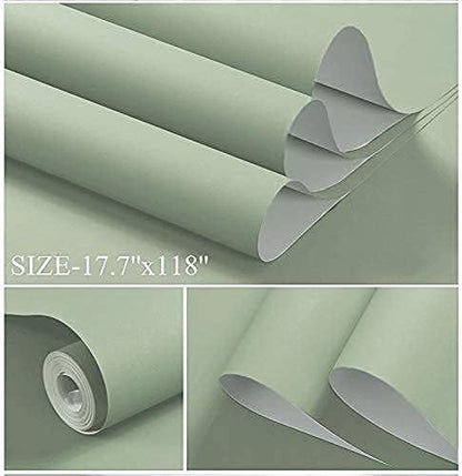 Dimoon 118''x17.7'' Green Peel and Stick Wallpaper Contact Paper Modern Self Adhesive Wall Paper Removable Renter Friendly Textured Solid Color Shelf Cabinet Vinyl Roll (118''x17.7'',Dark Green) - Colors B