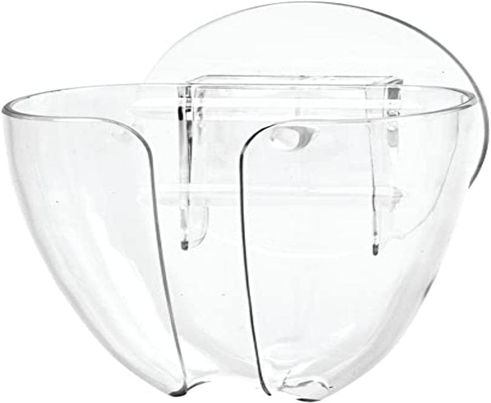 iDesign Plastic Self-Draining Suction Cup Soap Holder, Clear | Wall Mount, Kitchen Sink Bar