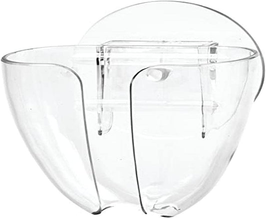 iDesign Plastic Self-Draining Suction Cup Soap Holder, Clear | Wall Mount, Kitchen Sink Bar