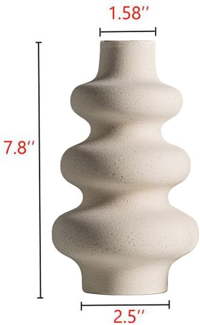 Steviieden Ceramic Vases Set 2, Modern Home Decor,Off White Round Vases,Modern Dried Flower Vases, Boho Home Decor for Centerpieces Wedding Dinner Table Party Living Room Office Bedroom