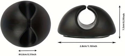 3/6/12pcs Cable Organizer Clips | Adhesive Desktop Cable Holders, Ideal for Home, Office, Wall, Bedside Table Use (6)