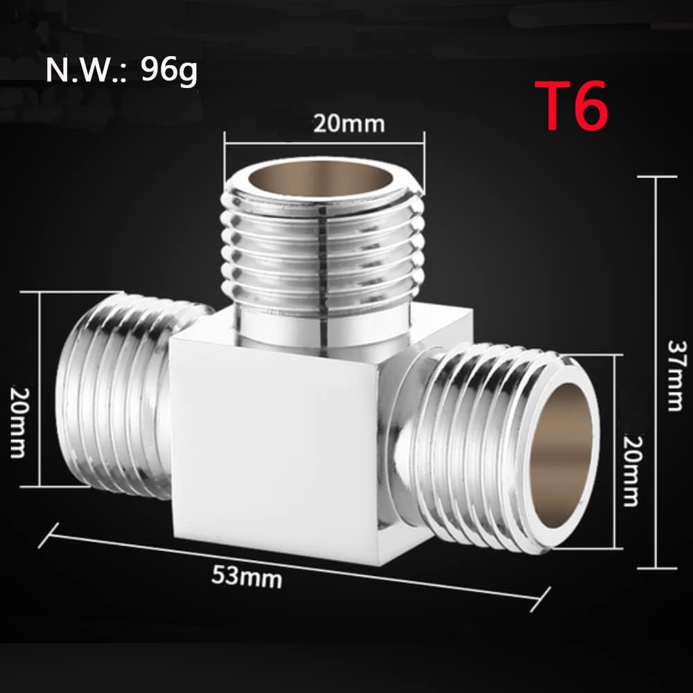 Water Diverter Fitting Adapter, Add-A-Tee G1/2" Hose Connector Adapter for Angle Valve adapter, Shower arms, Toliet Bidet Sprayer, Hose Pipe Fittings (3 Way T2)