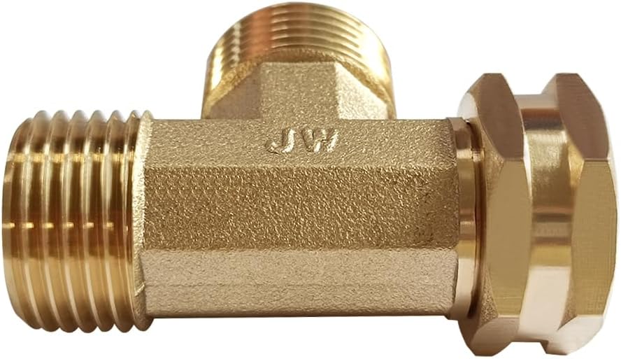 Joywayus 2PCS Brass 3/4" GHT Garden Hose Splitter Body Backyard 2 Way Y Shaped Swivel Connector Threaded Pipe Fitting Coupler Adapter with Washer