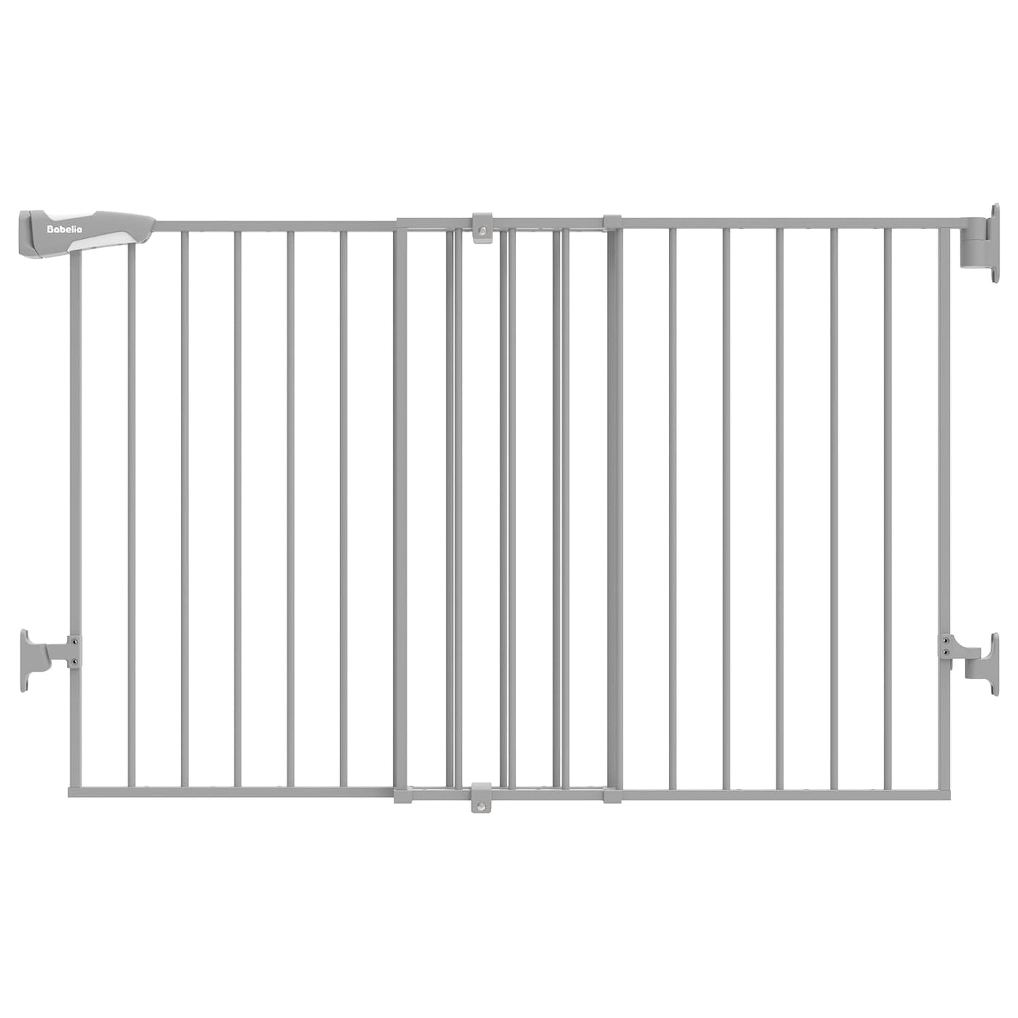 Babelio Baby Gate for Stairs, Kitchen & Doorways, No Bottom Bar| One-Handed Operation| Auto-Close| Hardware Mount (Drill Needed) Safety Dog/Pet Gate (Black - B17, 26-43" W, 28" H)