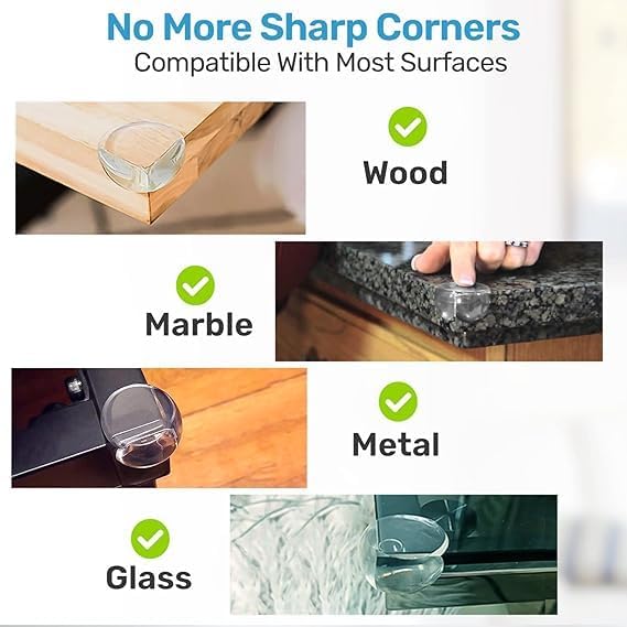 BABY PROOF ME Table Corner Protectors for Baby, Clear Furniture Corner Guards & Edge Safety Bumpers, Round Baby Proof Bumper, Table Edges & Sharp Corners Baby Proofing (12 Pack)
