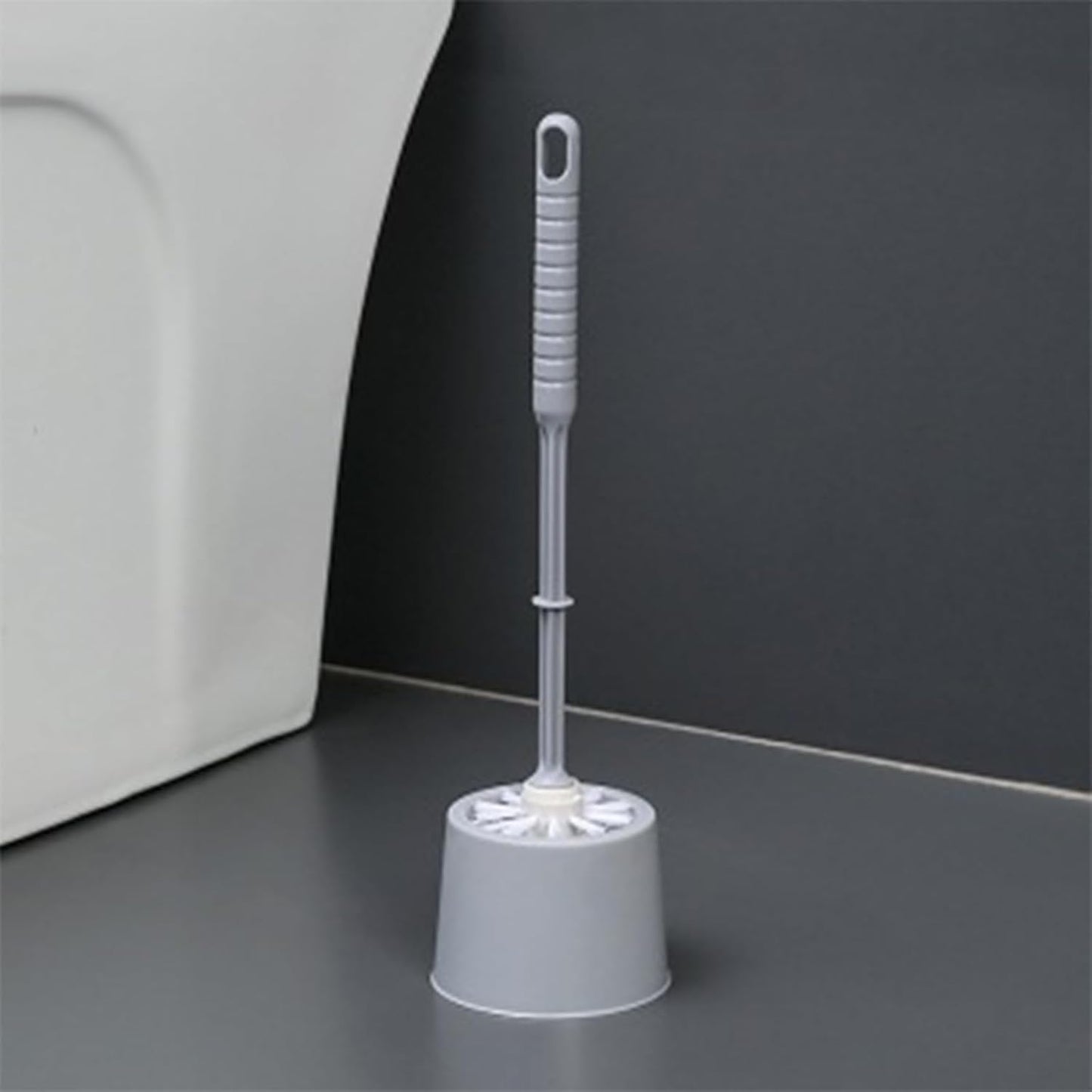 Toilet Brush and Holder Set Compact Toilet Bowl Brush and Holder for Under Rim, Durable Bristles, Toilets Cleaner Cleaning Brushs Toilets Scrubber Bathroom Accessories Cleaning Tools, Gray