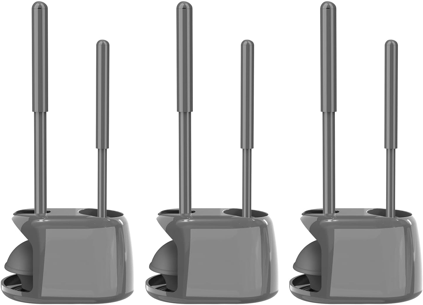 SetSail Toilet Brush and Plunger Set, Semi-Hidden Toilet Plungers Heavy Duty Toilet Bowl Brush and Holder for Bathroom Toilet Plunger and Brush Set for Deeply Cleaning - Black