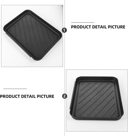 Toddmomy Small Boot Tray for Entryway Indoor: 15.7" x 11.8" Plastic Shoe Tray, Waterproof Dog Food Mat, Multipurpose Drip Plate for Plant, Car Trunk and Mudroom - Black
