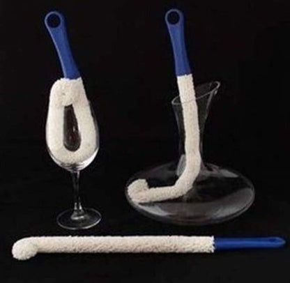 2 Pieces Decanter Cleaning Brush Bottle Cleaner Brush for Narrow Neck Bottle 17'' Long Bendable Foam Brush Cleaner Kicten Cleaning Tool for Glassware Goblets Tall Glass Drinking Cup Hookah Tank