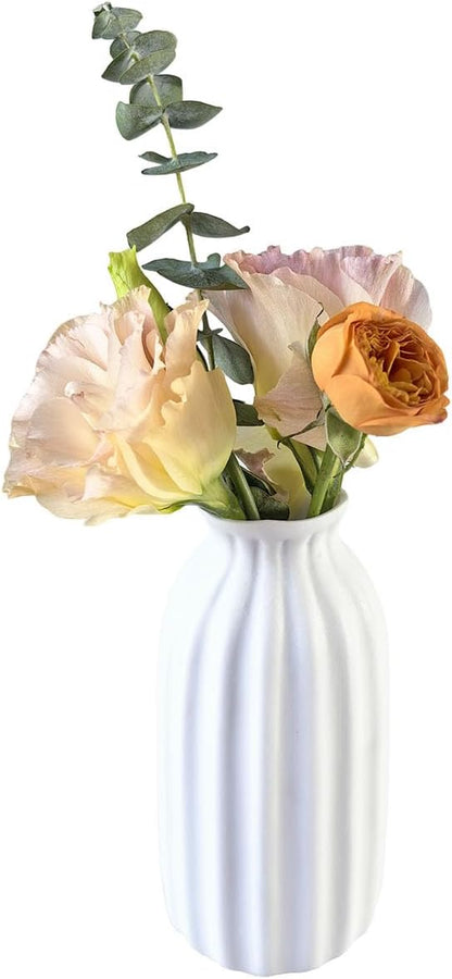 Daittin Small Ceramic Vase Set, Mini Flower Vases for Home Decor, Aesthetic Table Centerpieces for Living Room Bedroom Bathroom Shelf (Style-5)