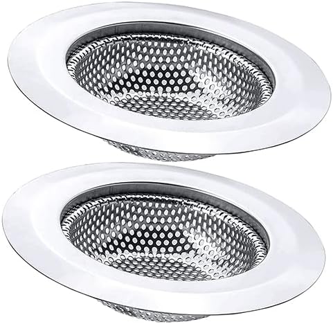 2 Pack 4.5 Inch Stainless Steel Sink Strainer Basket - 304 Stainless Steel Kitchen Sink Drain Filter, Universal Sink Mesh Basket, Hair Catcher, Food Waste Strainer, for Most Sinks