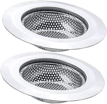 2 Pack 4.5 Inch Stainless Steel Sink Strainer Basket - 304 Stainless Steel Kitchen Sink Drain Filter, Universal Sink Mesh Basket, Hair Catcher, Food Waste Strainer, for Most Sinks