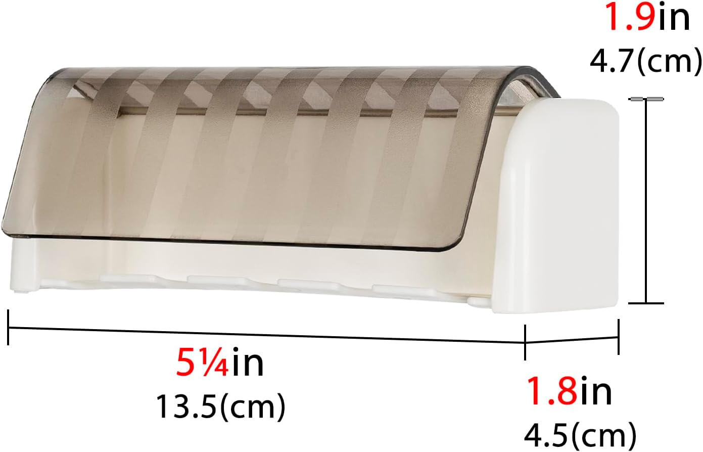 5 Slots Wall Mount Toothbrush Holder with Cover, Self Adhesive Toothbrush Storage Organizer for Shower, Toothbrush Hanger with Automatic Toothpaste Squeezer Dispenser