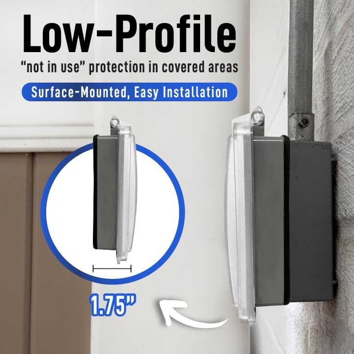 Sealproof 2-Gang Weatherproof In Use Outlet Cover | Two Gang Outdoor Plug and Receptacle Protector, Lockable, UL Extra Duty Compliant, 45 Configurations