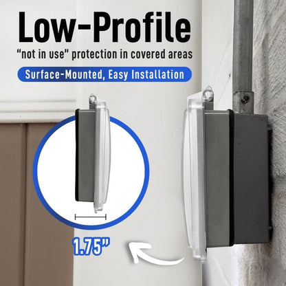 Sealproof 2-Gang Weatherproof In Use Outlet Cover | Two Gang Outdoor Plug and Receptacle Protector, Lockable, UL Extra Duty Compliant, 45 Configurations